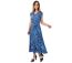 Robe longue sans manches LEANA imprimé floral bleu Coton Du Monde-1