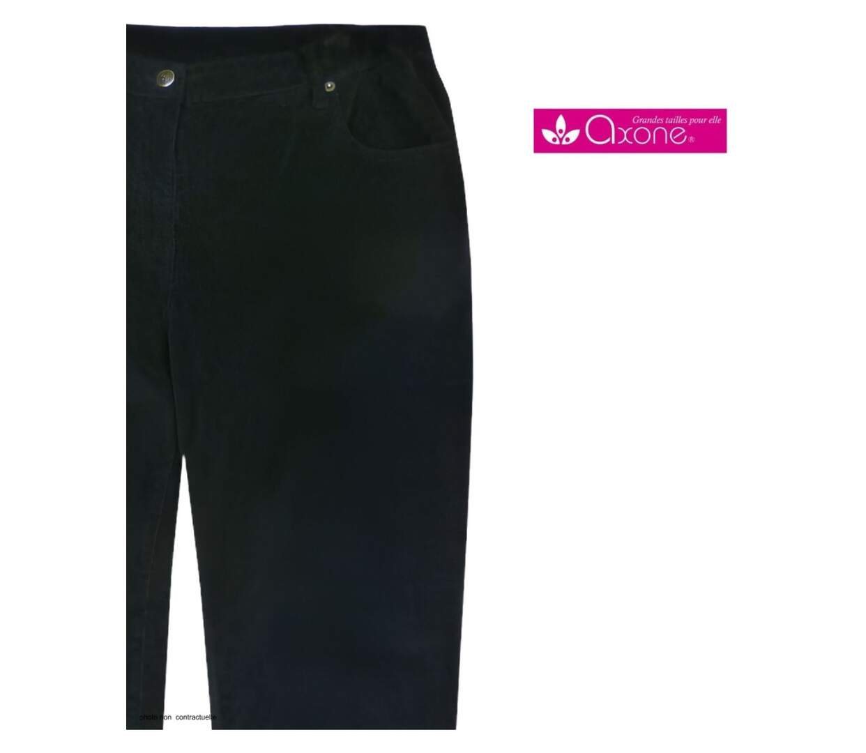 MAYFLOWER DORURE1N : Pantalon velours noir pour femme – Douceur, élégance & taille élastique-4