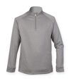 Henbury Mens Quarter Zip Long Sleeve Top (Gray Marl)