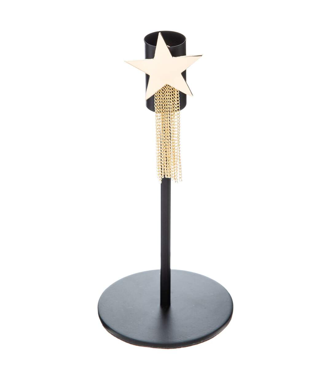 Photophore chandelier de Noël design métal Etoile - Noir-1