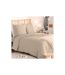 Parure de Lit 3 Pièces Percale 260x240cm Beige Lin-1