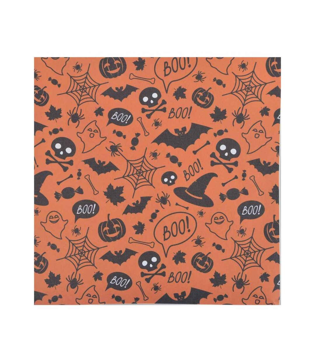 Lot de 20 Serviettes en Papier Halloween 33x33cm Orange-1