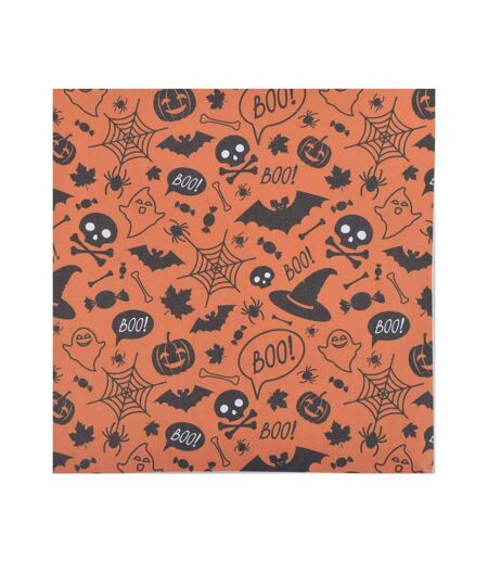 Lot de 20 Serviettes en Papier Halloween 33x33cm Orange