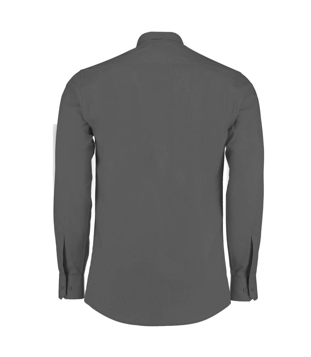 Mens Poplin Tailored Long-sleeve Formal Shirt Gris Foncé Kustom Kit-2