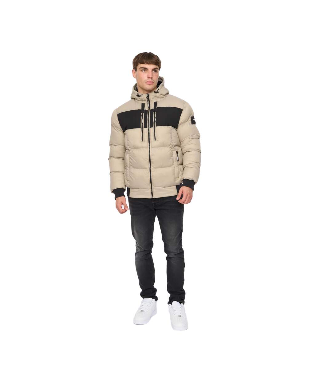 Mens Staylike Jacket Stone Crosshatch-1