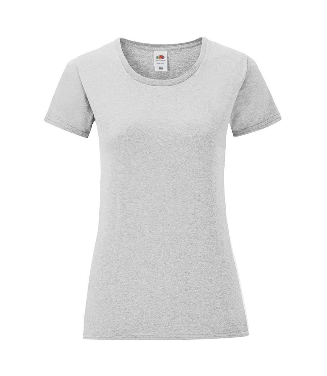 T-shirt manches courtes iconic femme gris chiné Fruit of the Loom