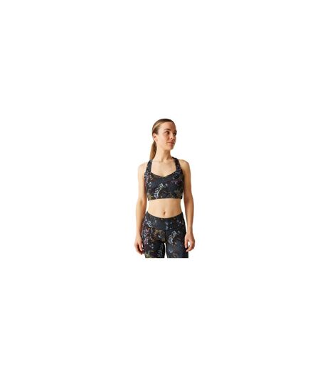 Womens/ladies Swift Iii Sports Bra Black Print Dare 2B