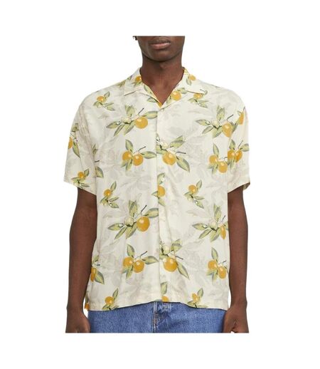Chemise manches courtes beige/verte homme jack & jones jorluke - xxl