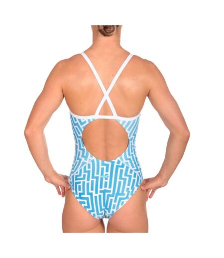 Maillot de bain bleu/blanc femme mako nereid labyrinth