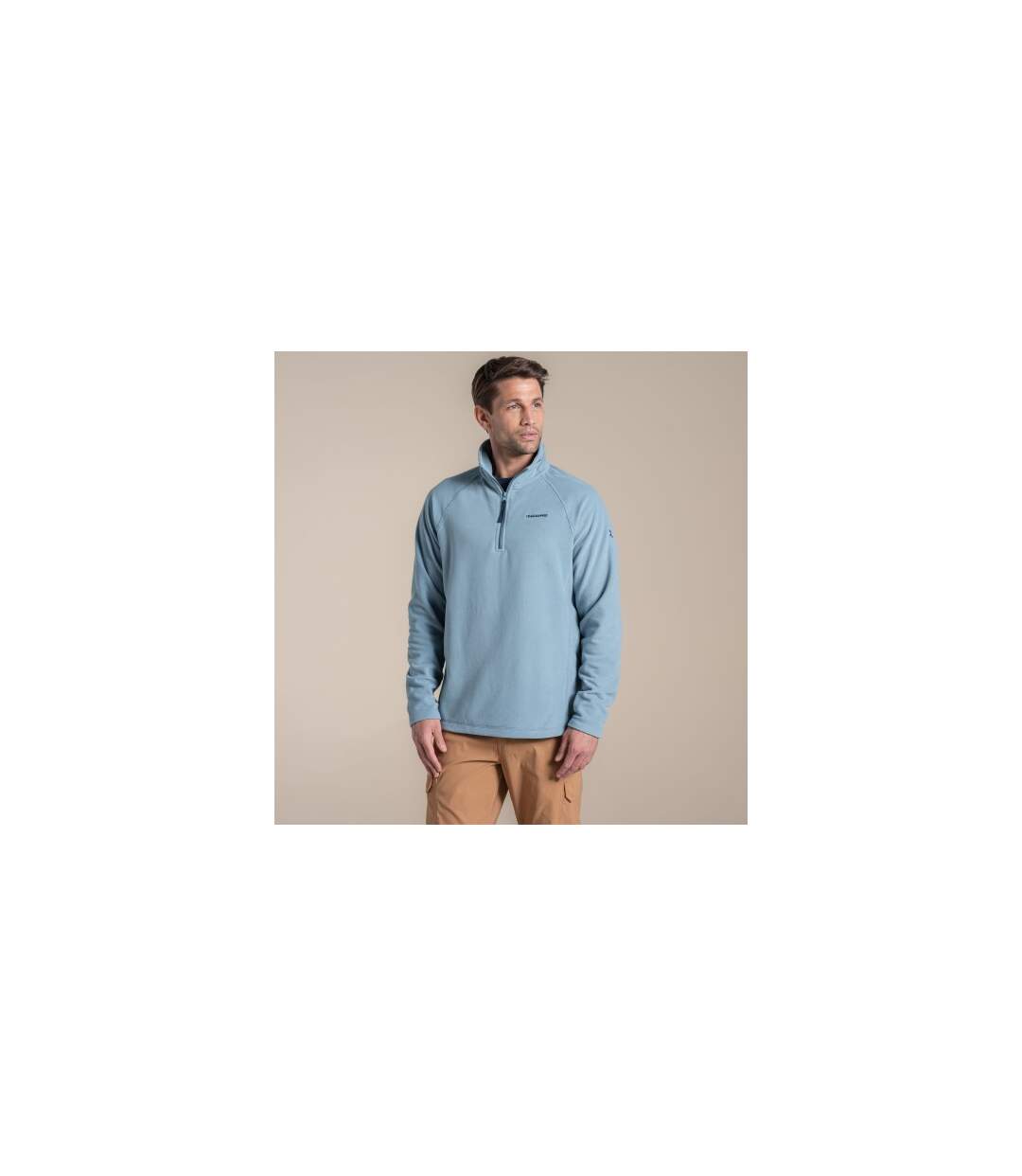 Polaire À Col Montant Zippé National Trust Corey Homme Bleu Clair Craghoppers-1