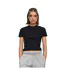 Womens/ladies Lilia Low Cropped T-shirt Deep Black SOLS-1