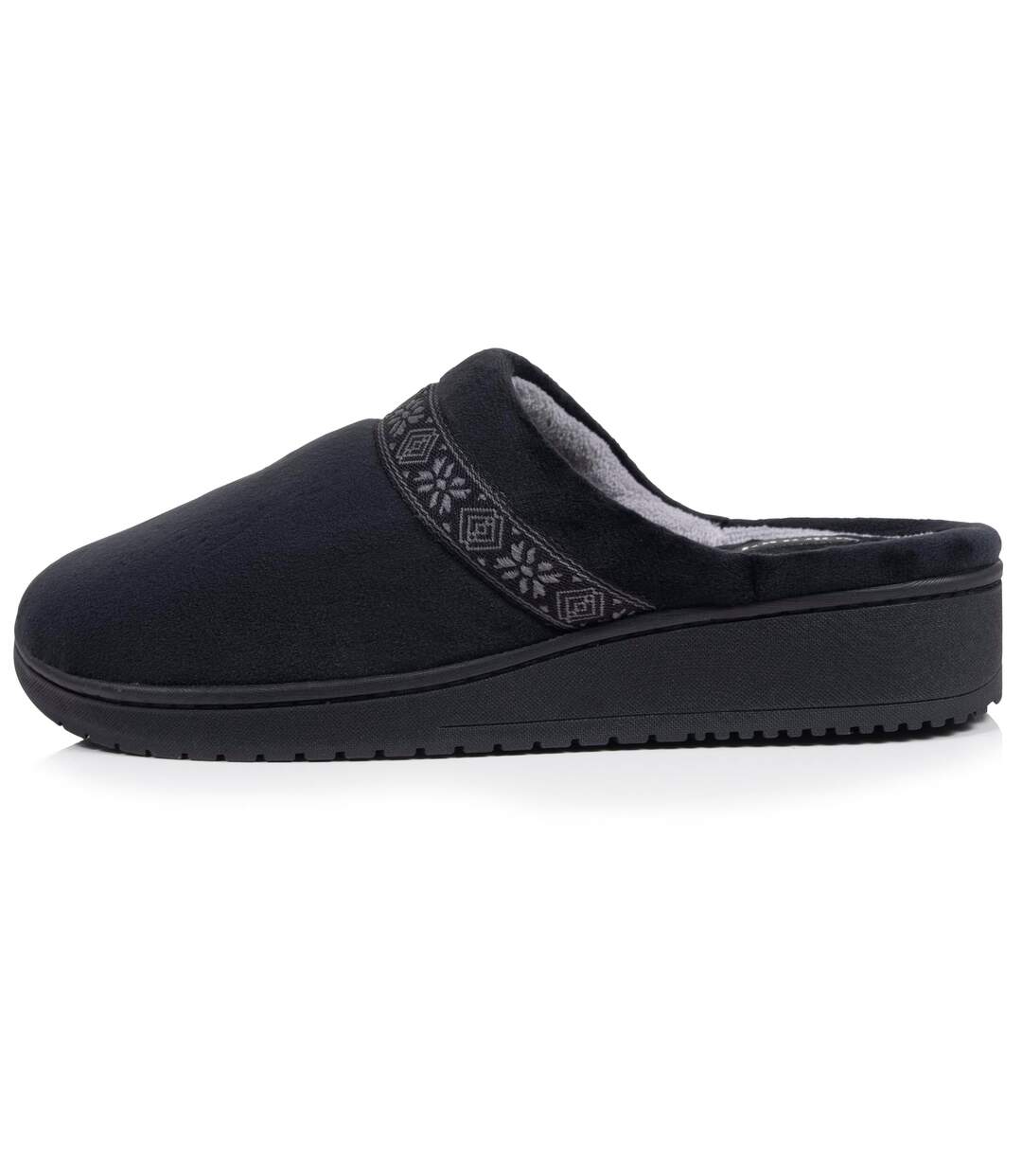 Isotoner Chaussons Mules femme microvelours mousse à mémoire forme talon 3,7 cm-3