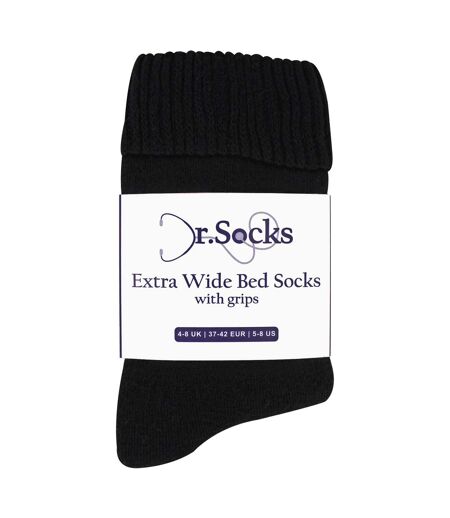 Ladies Extra Wide Winter Bed Socks with Grips | Non Slip Thermal Sleep Socks