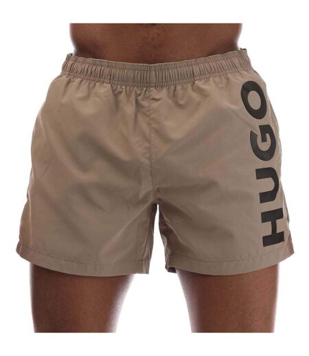 Mens Abas Logo Swim Shorts Beige Hugo