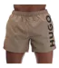 Mens Abas Logo Swim Shorts Beige Hugo-1