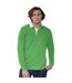 Polo de rugby à manches longues 100% coton homme vert vif/blanc Front Row-3