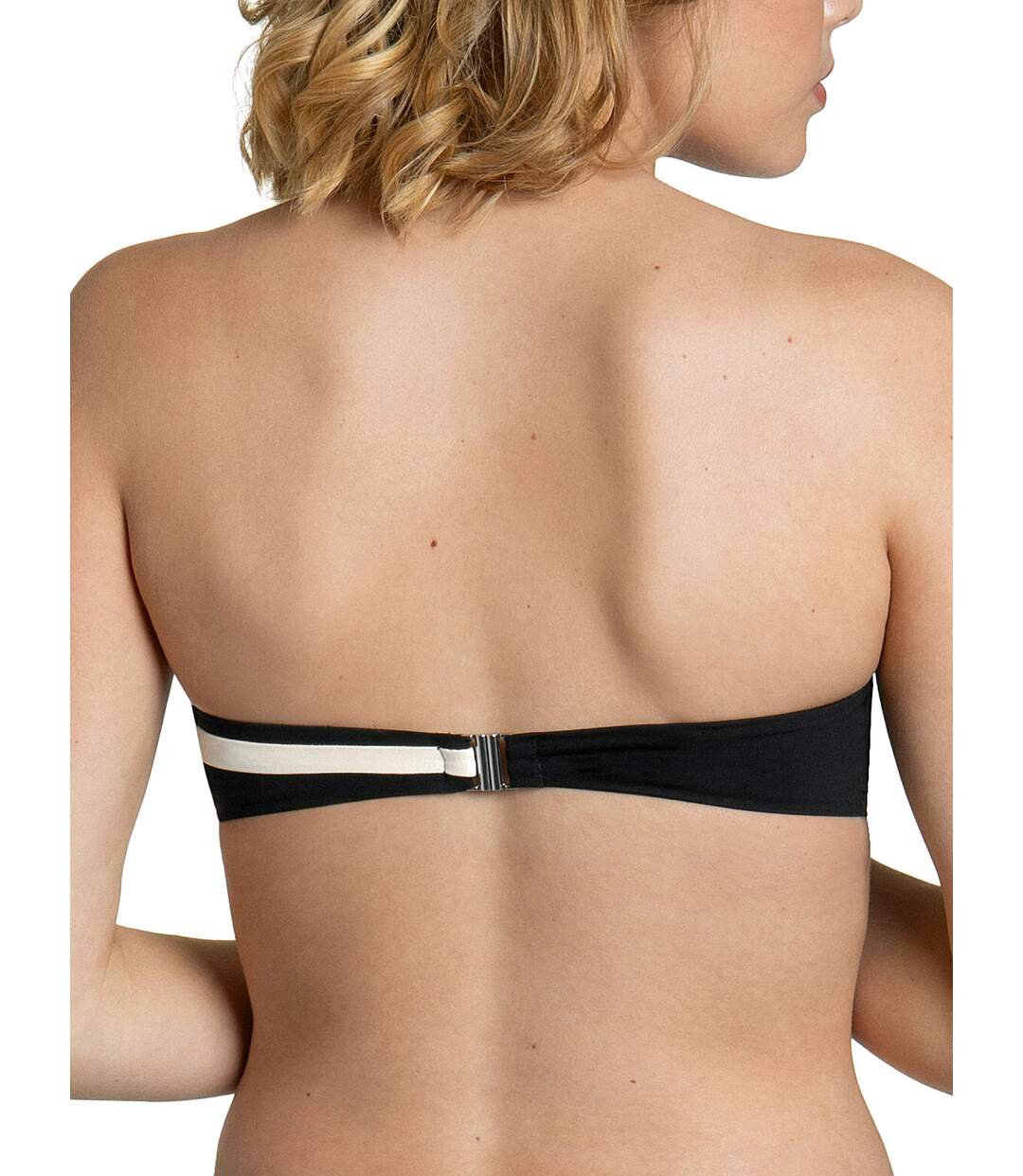 Haut maillot de bain bandeau préformé Guaraja noir Lisca-3