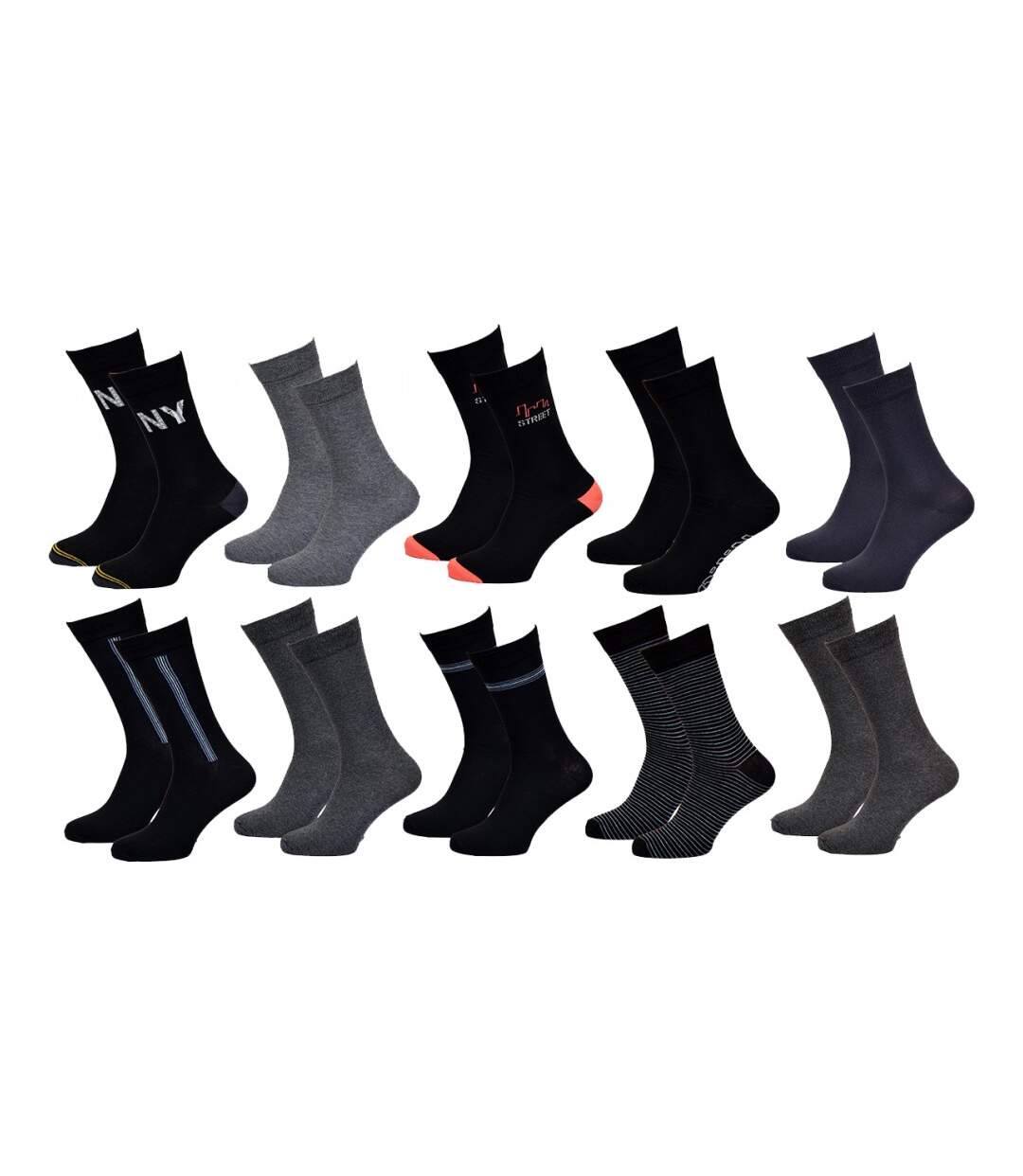 Chaussettes Homme TWINDAY Qualité et Confort-Assortiment modèles photos selon arrivages- - Pack de 10-1