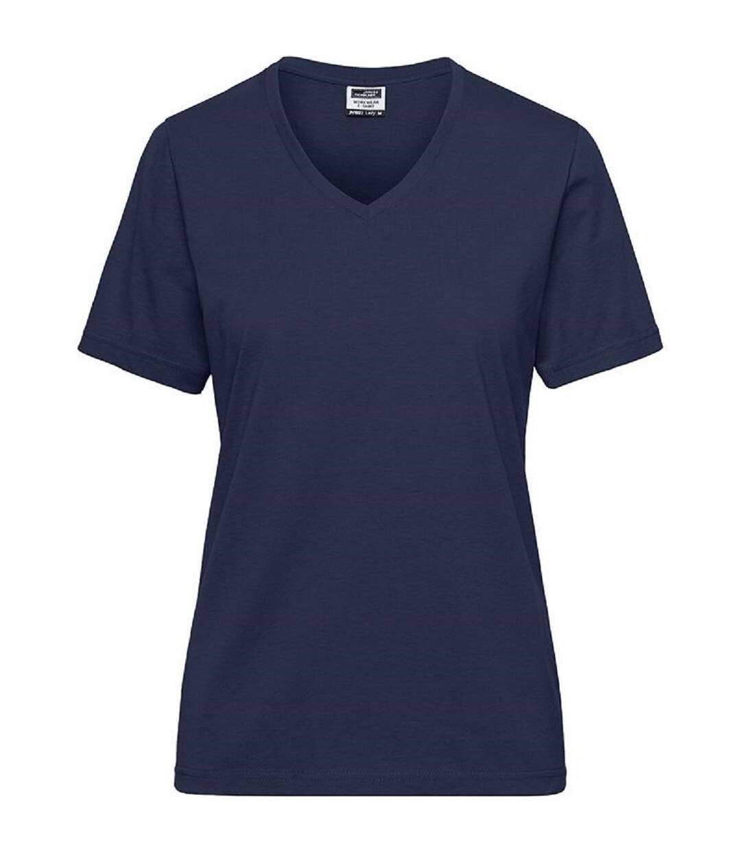 T-shirt de travail Bio col V - Femme - JN1807 - bleu marine-1