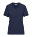 T-shirt de travail Bio col V - Femme - JN1807 - bleu marine