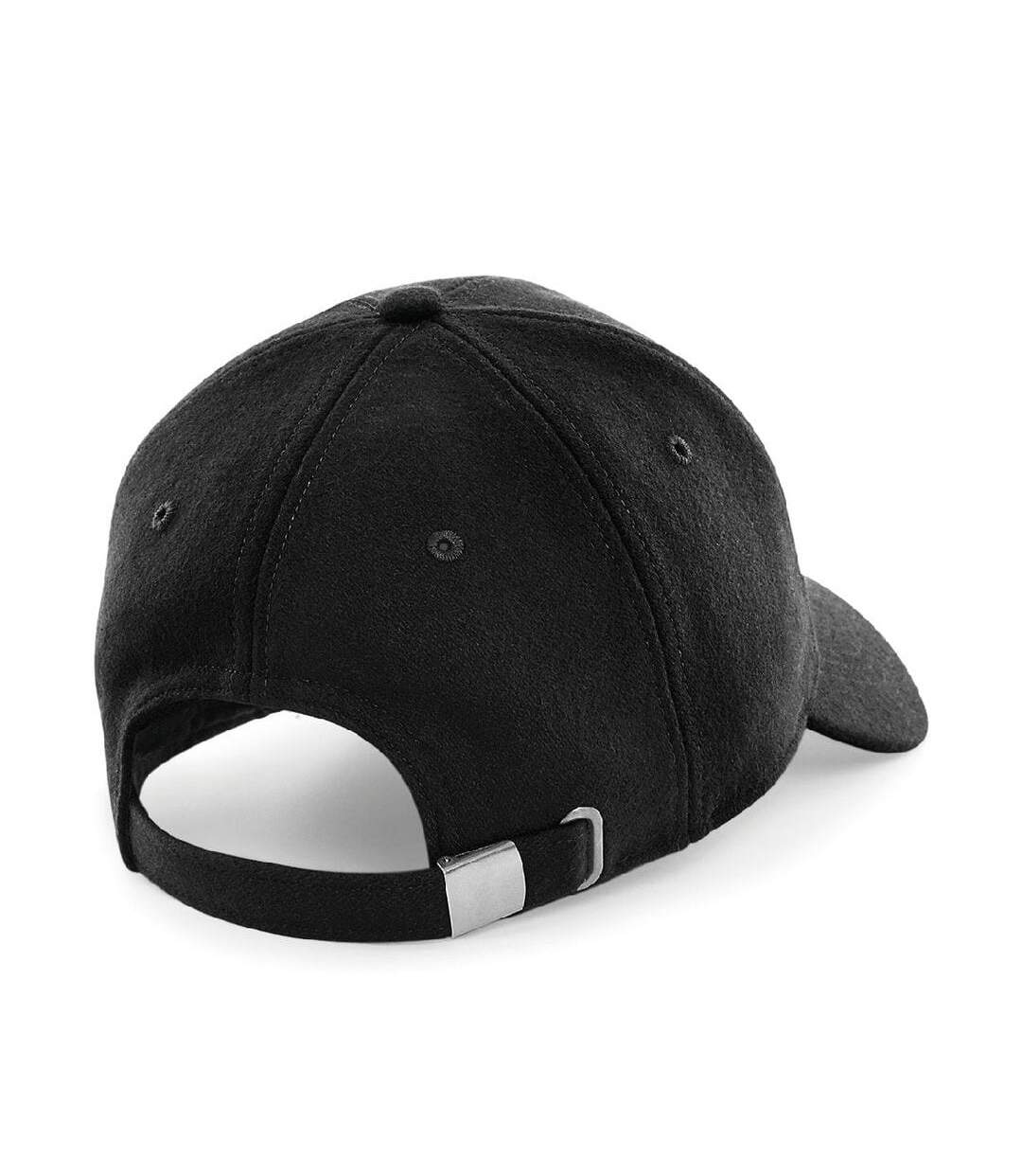 Casquette style baseball melton mixte noir Beechfield-2