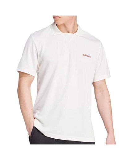 Polo blanc/rouge homme adidas iw3241