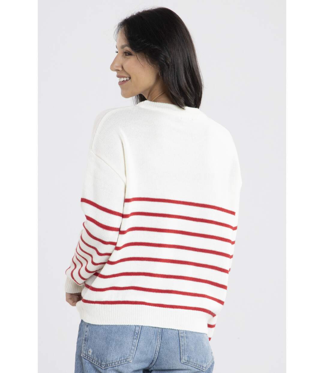 Pull Marif Blanc/Rouge-3