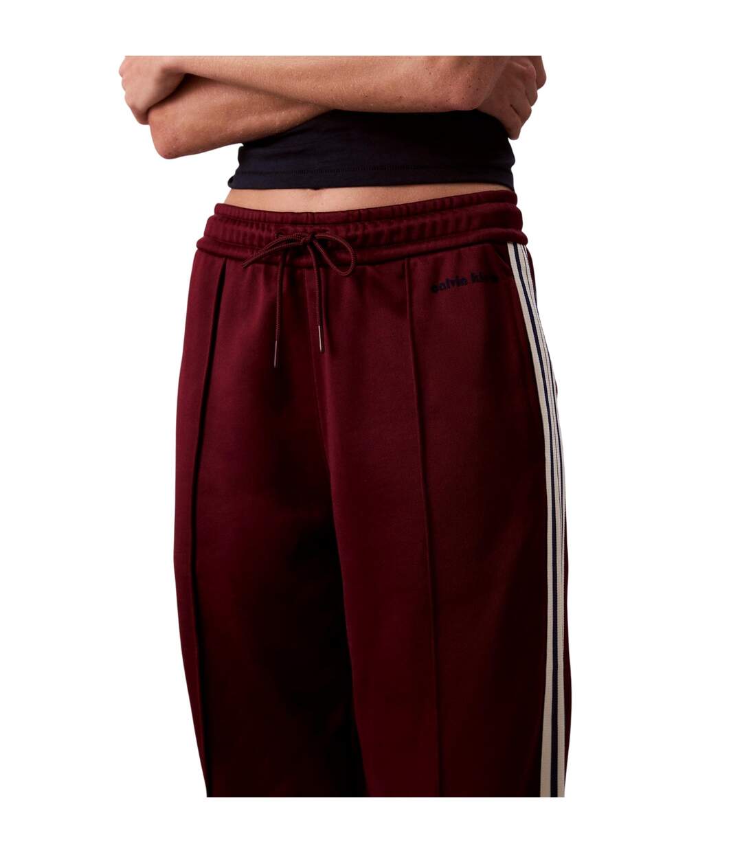Womens/ladies French Terry Tracksuit Bottoms Rouge Calvin Klein-4