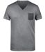 T-shirt bio col V - Homme - 8016 - gris graphite