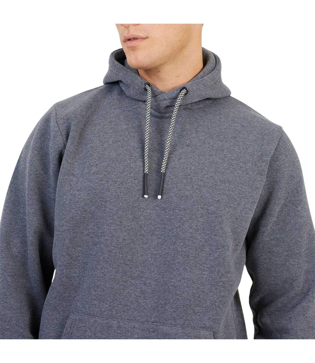 Mens Pullover Hoodie Charcoal Marl Brave Soul-4