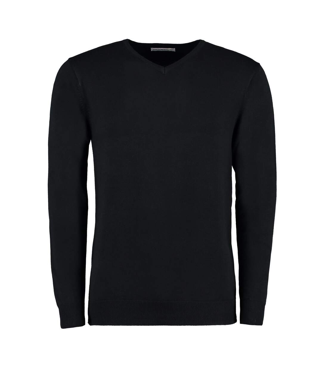 Mens arundel v neck long-sleeved jumper black Kustom Kit