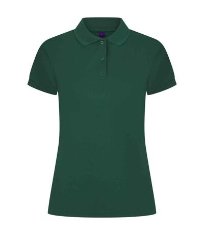 Womens/ladies pique polo shirt bottle green Henbury