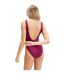 Womens/ladies Logo One Piece Swimsuit Purple White Speedo-2