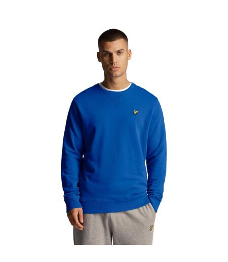 Mens crew neck long-sleeved sweatshirt bright blue Lyle & Scott