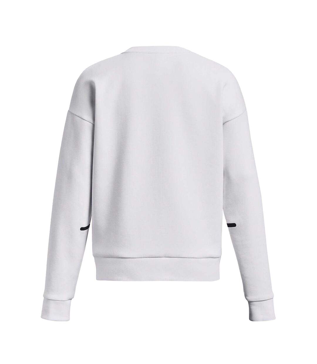 Womens/ladies Unstoppable Fleece Crew Neck Sweatshirt White Under Armour-2