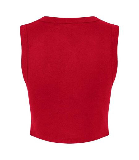 Womens/ladies muscles micro-rib tank top solid red Bella + Canvas