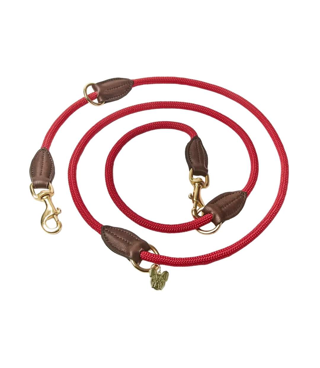 Leather dog lead one size red Digby & Fox-1