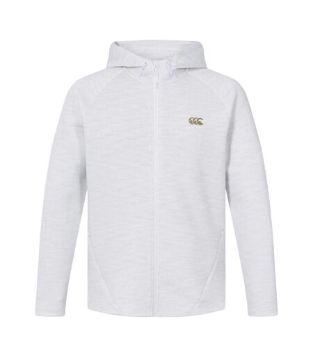 Mens Everest Regular Raglan Full Zip Hoodie White Marl Canterbury