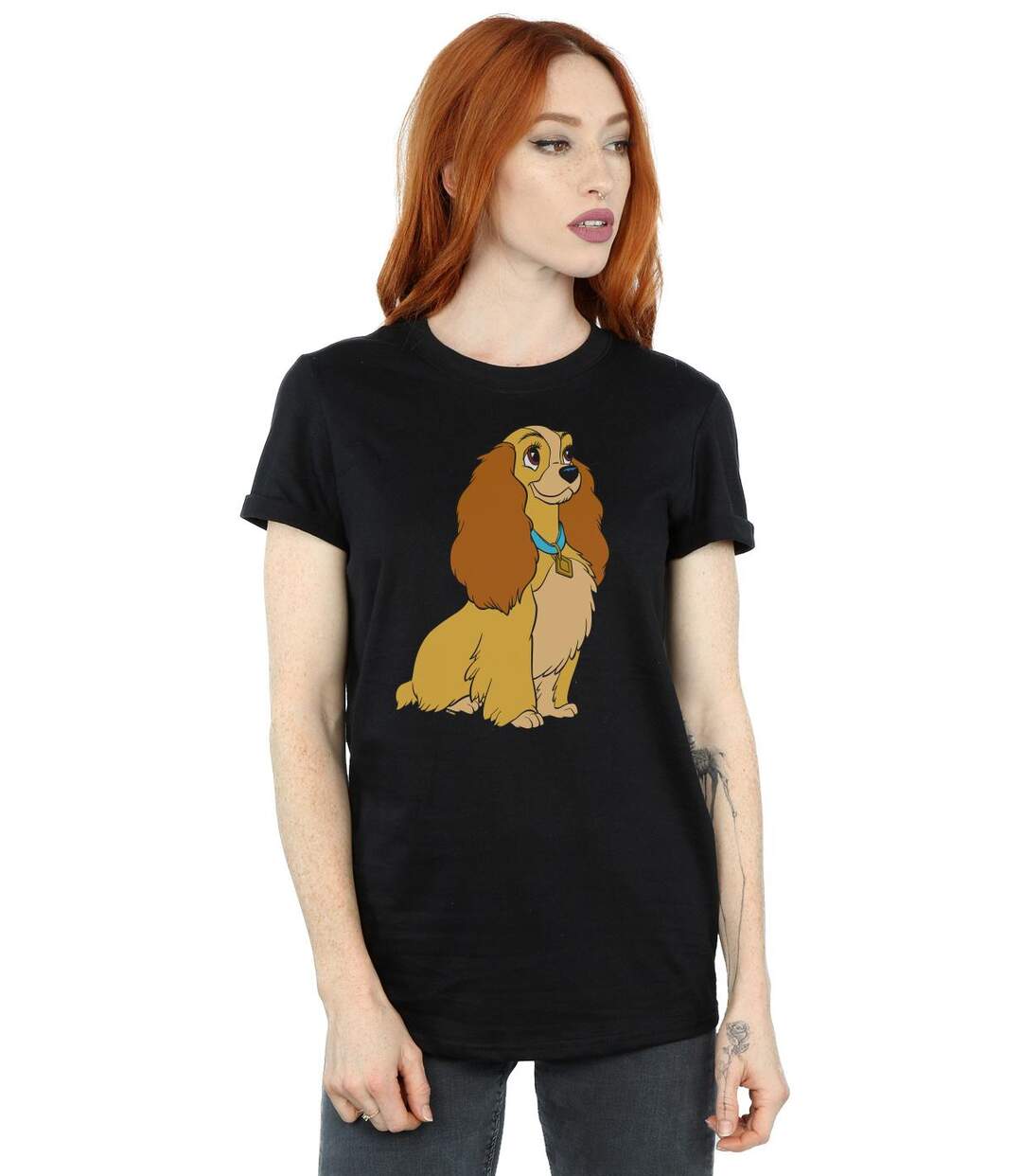 Disney - T-shirt LADY AND THE TRAMP LADY SPAGHETTI HEART - Femme (Noir) - UTBI17934-2