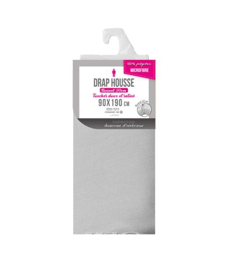 Drap Housse Microfibre Oscar 90x190cm Gris Clair