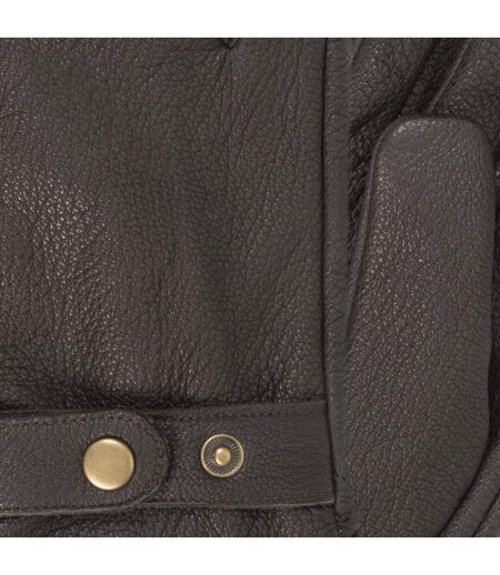 Isotoner Gants homme tactiles, en cuir de chèvre, doublé imitation micro-fourrure
