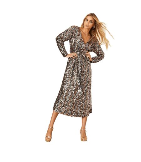 Robe mi-longue femme cuivré Dorothy Perkins