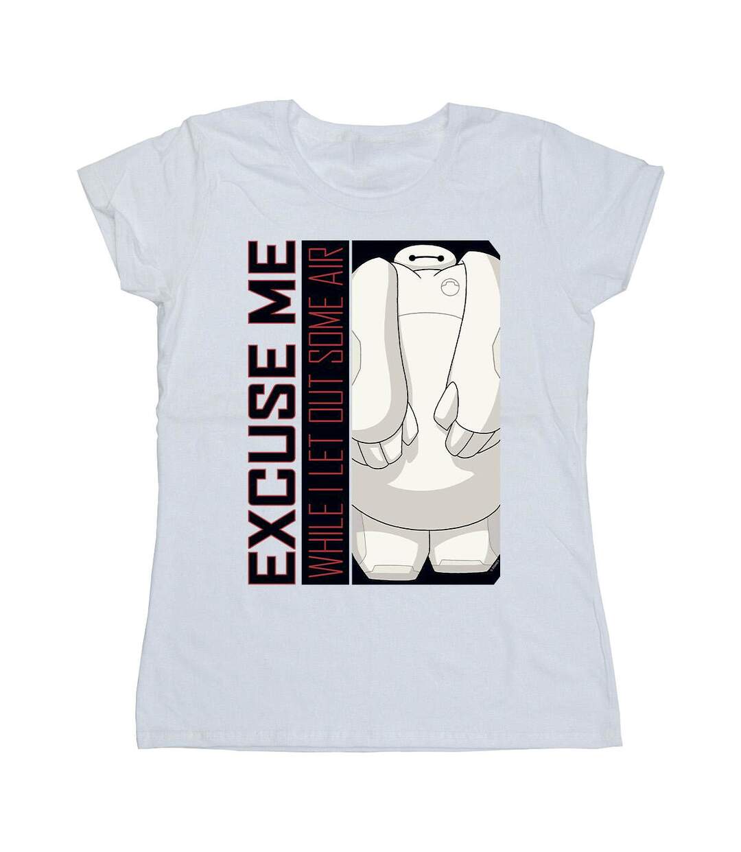 Disney - T-shirt BIG HERO BAYMAX EXCUSE ME SOME AIR - Femme (Blanc) - UTBI13310-1