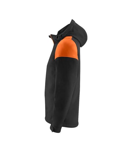 Mens Prime Soft Shell Jacket Black Orange Printer