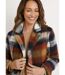 Manteau caban chaud tissu carreaux laine-4