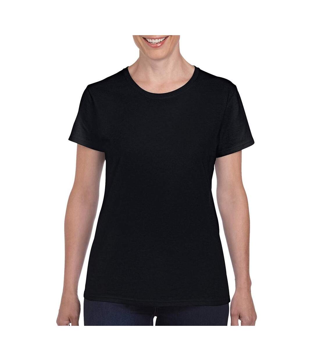 T-shirt À Manches Courtes Coupe Féminine Femme Noir Gildan-1