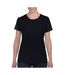 T-shirt À Manches Courtes Coupe Féminine Femme Noir Gildan-1