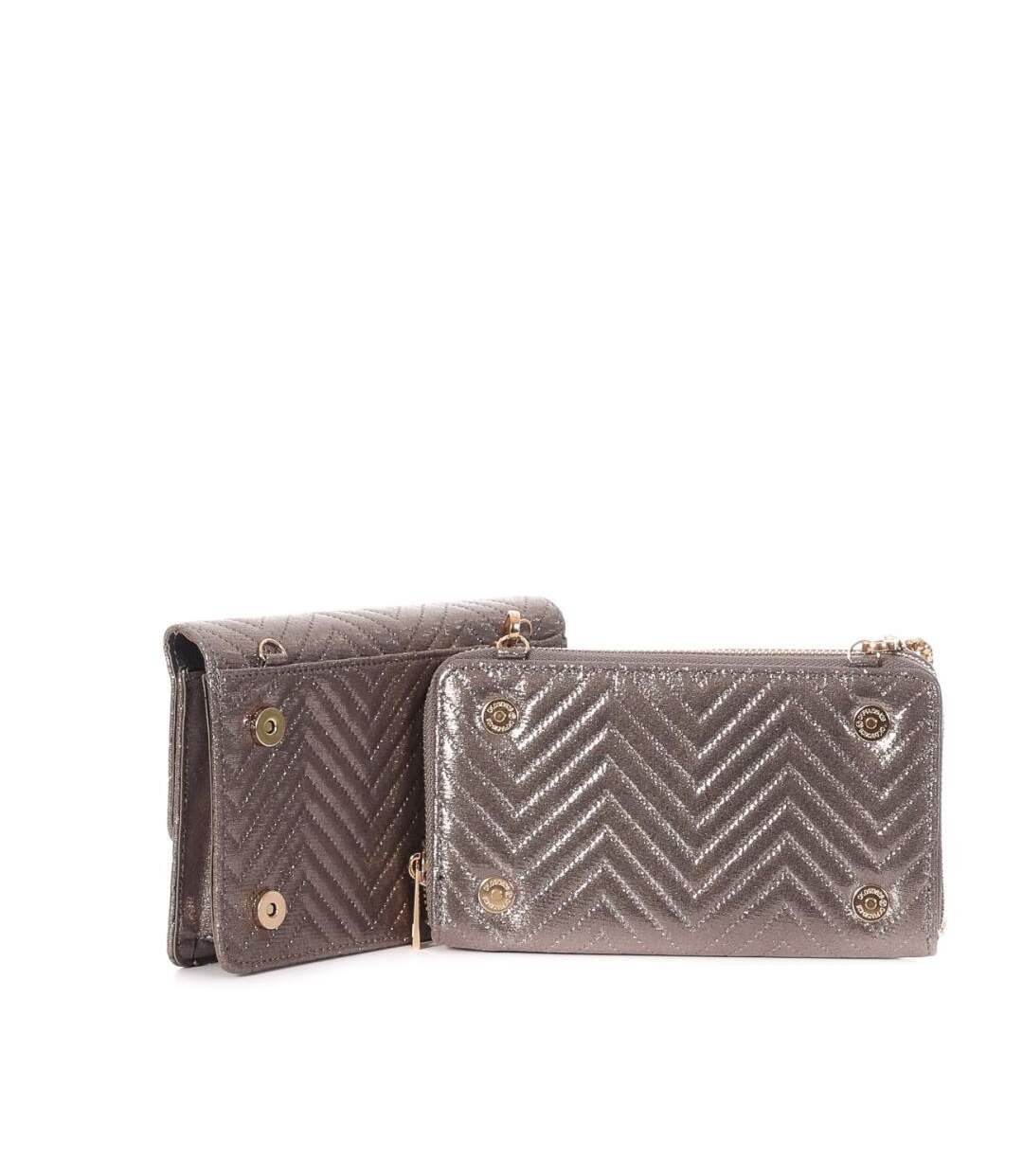 Sac à Bandoulière Gris Métallique Femme Stella Green Chevron - Taille unique-3