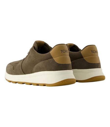 Mens Trvl Lite Retro Leather Trainers Olive Toms
