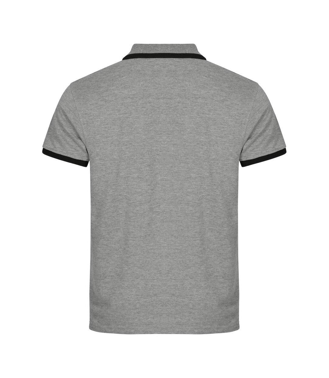 Mens Austin Polo Shirt Grey Melange Clique-2